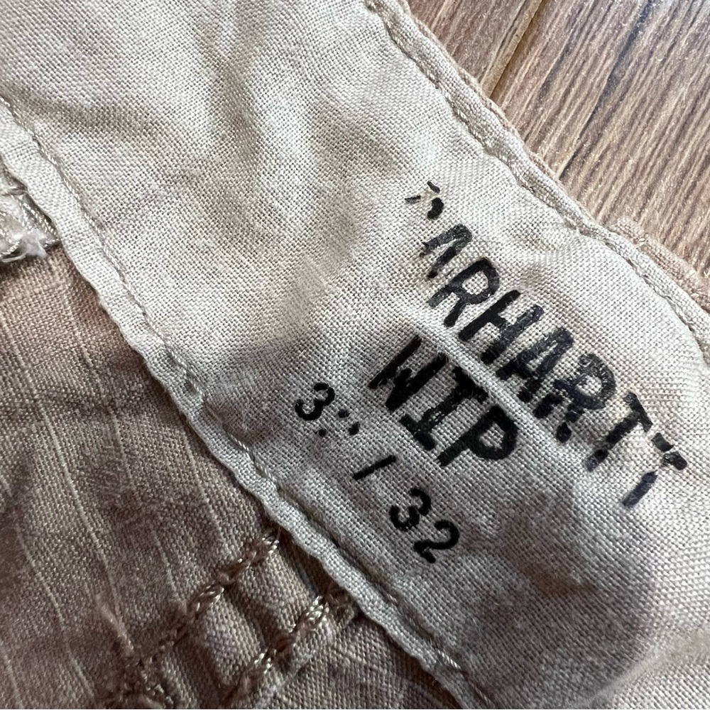 Carhartt WIP Work in Progress Beige Cargo Pants Men’s Aviation Pant Straight Leg - Picture 4 of 9
